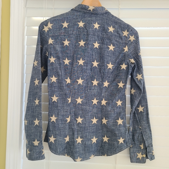 Denim & Supply Ralph Lauren Star-Embroidered Cotton Chambray Boyfriend Shirt - Picture 3 of 5